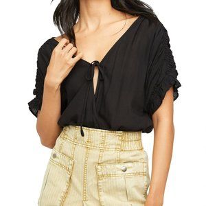 Free People Cleo Black Bodysuit